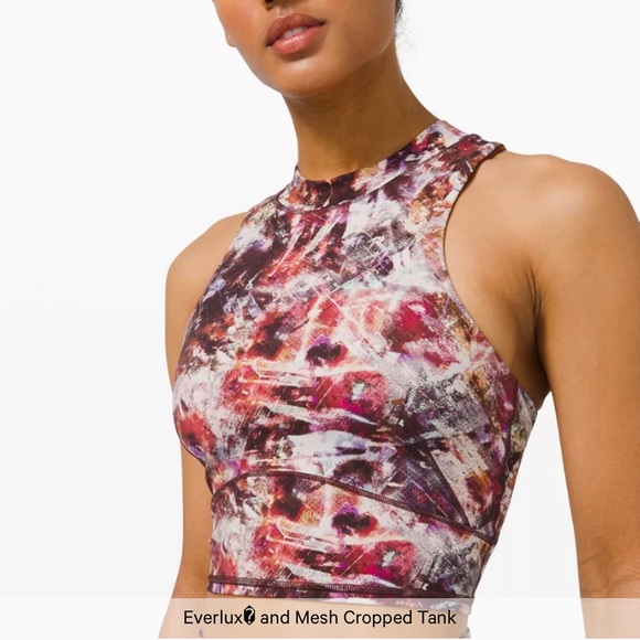 Lululemon Everlux and Mesh cropped tank size 10 - Picture 4 of 5